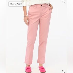 J crew sweet rose pink Petite high-rise girlfriend chino pant